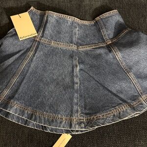 Reformation Bentley Denim Mini Skirt Blue - Size 27